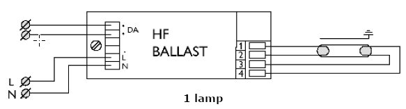 Elektronische ballast 1 lamp