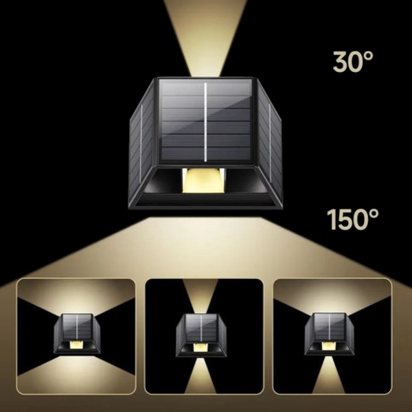 Instelbare stralingshoek solar LED wandlamp Sole